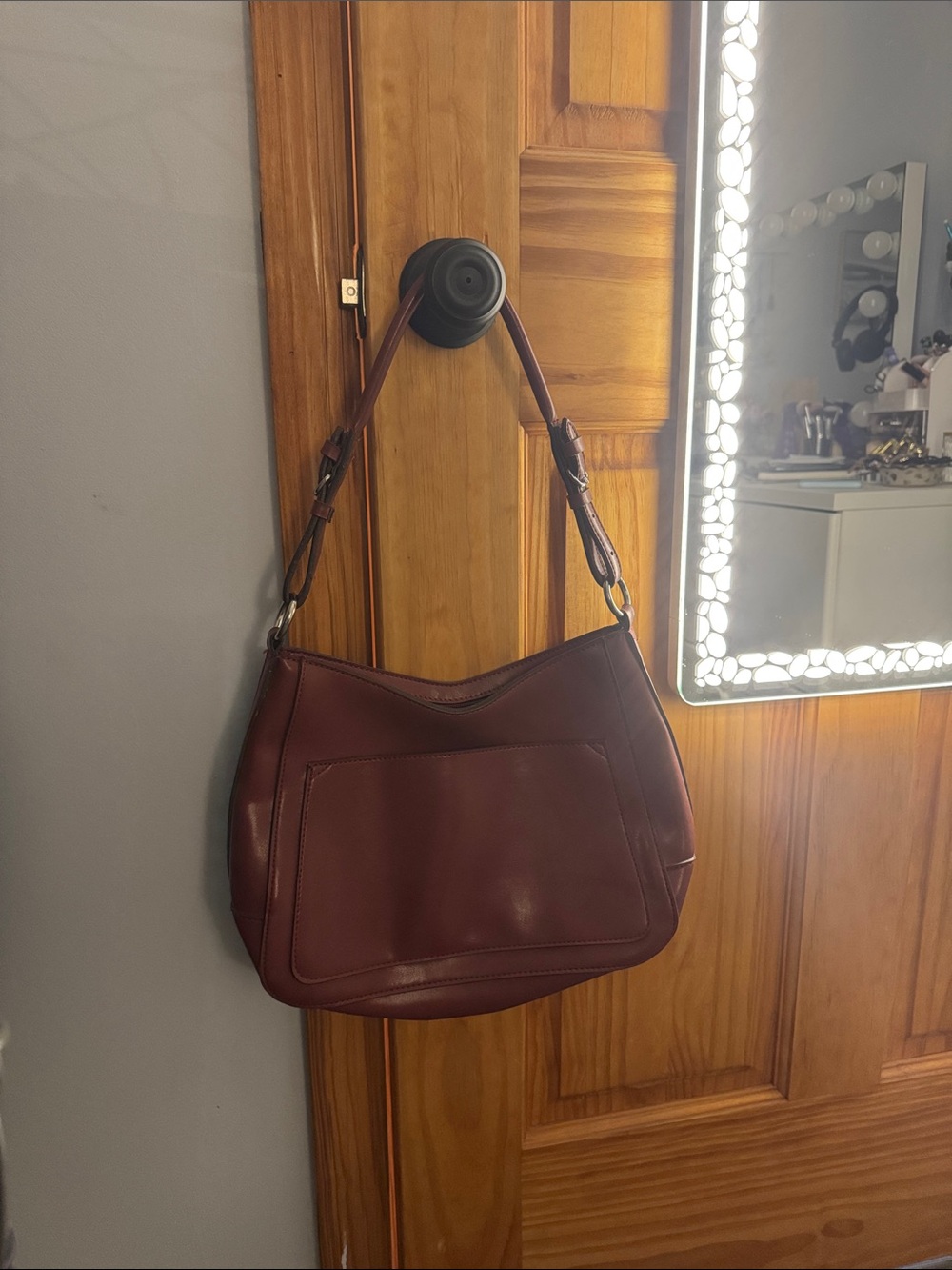 Mondani Deep Wine Leather Shoulder Bag